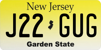 NJ license plate J22GUG