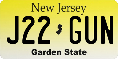 NJ license plate J22GUN