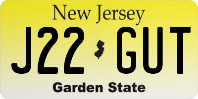 NJ license plate J22GUT