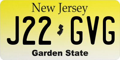 NJ license plate J22GVG