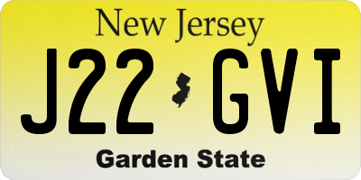 NJ license plate J22GVI