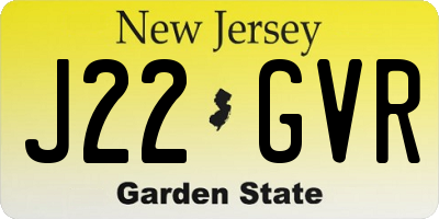 NJ license plate J22GVR
