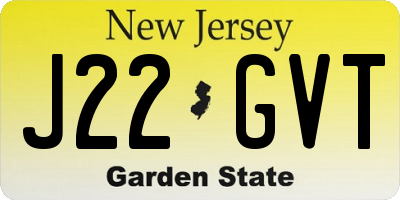 NJ license plate J22GVT
