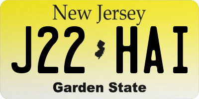 NJ license plate J22HAI