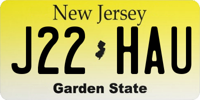 NJ license plate J22HAU
