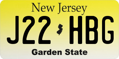 NJ license plate J22HBG