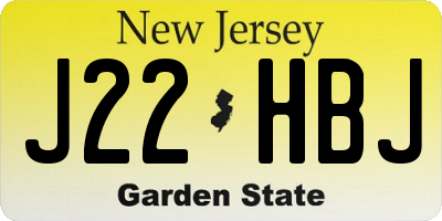 NJ license plate J22HBJ