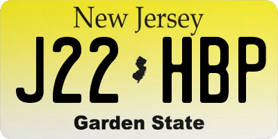 NJ license plate J22HBP