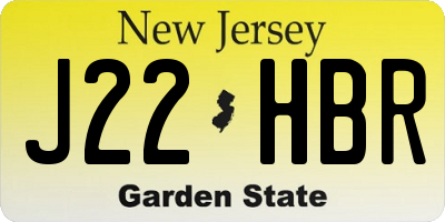 NJ license plate J22HBR