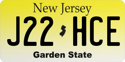 NJ license plate J22HCE