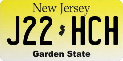 NJ license plate J22HCH