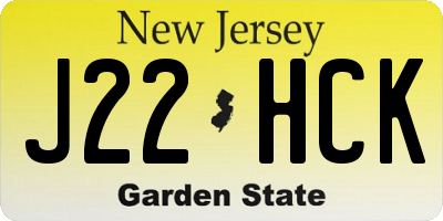 NJ license plate J22HCK
