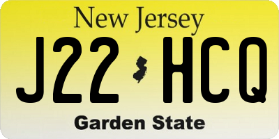 NJ license plate J22HCQ