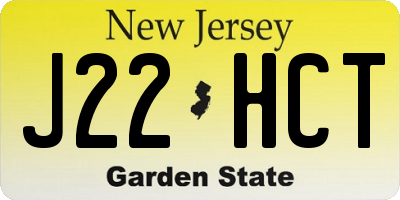 NJ license plate J22HCT