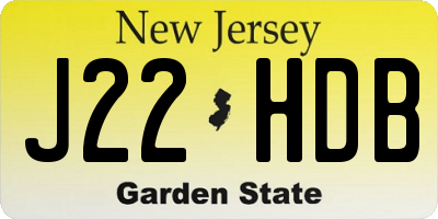 NJ license plate J22HDB