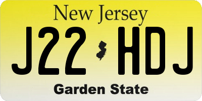 NJ license plate J22HDJ