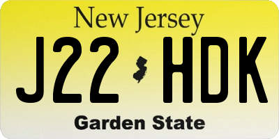 NJ license plate J22HDK