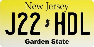 NJ license plate J22HDL