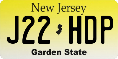 NJ license plate J22HDP