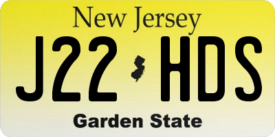 NJ license plate J22HDS