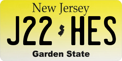 NJ license plate J22HES