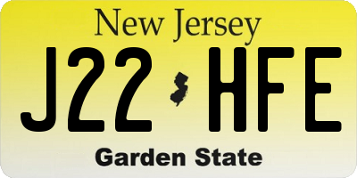 NJ license plate J22HFE