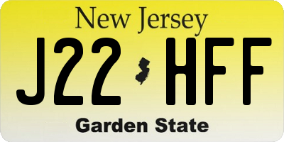 NJ license plate J22HFF