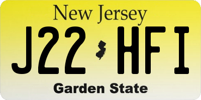 NJ license plate J22HFI