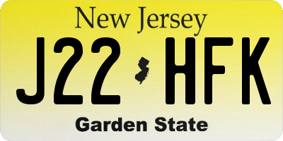NJ license plate J22HFK