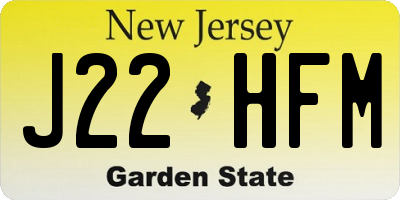 NJ license plate J22HFM