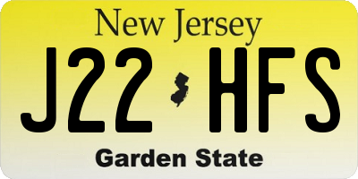 NJ license plate J22HFS