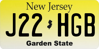 NJ license plate J22HGB