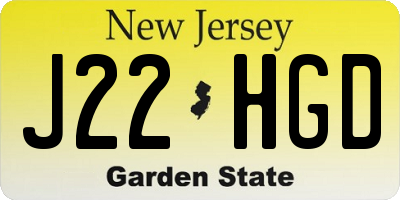 NJ license plate J22HGD