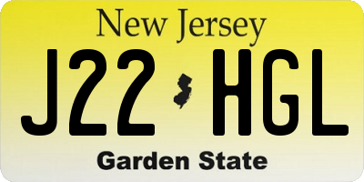 NJ license plate J22HGL