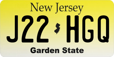 NJ license plate J22HGQ