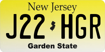 NJ license plate J22HGR