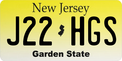 NJ license plate J22HGS