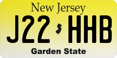 NJ license plate J22HHB
