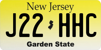 NJ license plate J22HHC