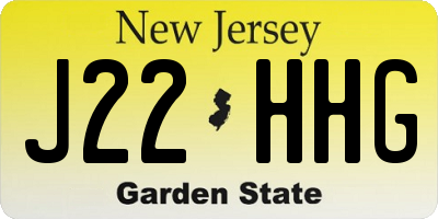 NJ license plate J22HHG