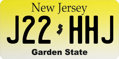 NJ license plate J22HHJ