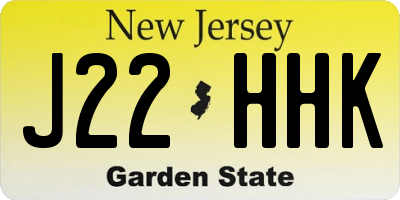 NJ license plate J22HHK