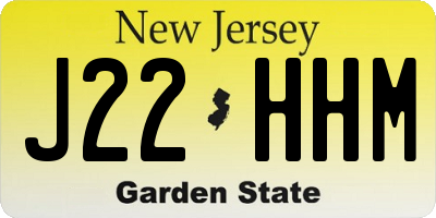 NJ license plate J22HHM