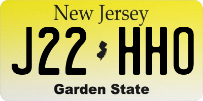 NJ license plate J22HHO