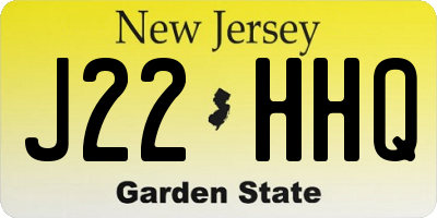 NJ license plate J22HHQ
