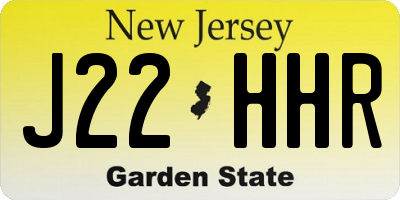 NJ license plate J22HHR