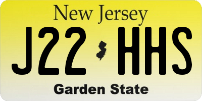 NJ license plate J22HHS