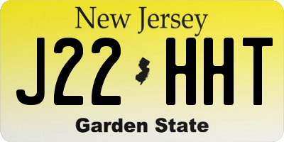 NJ license plate J22HHT