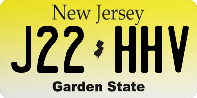 NJ license plate J22HHV