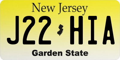 NJ license plate J22HIA